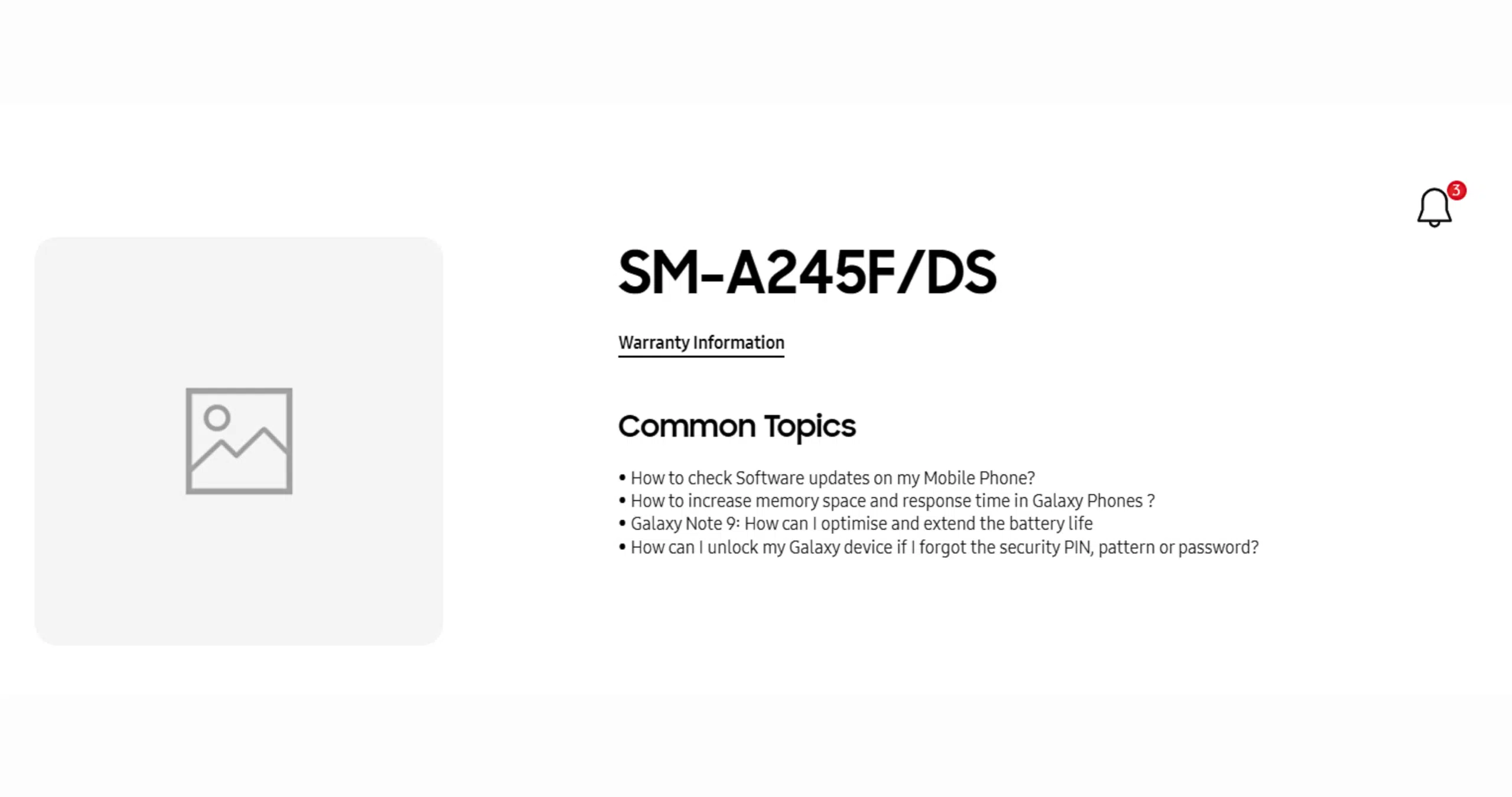 Samsung Galaxy A24 Support page