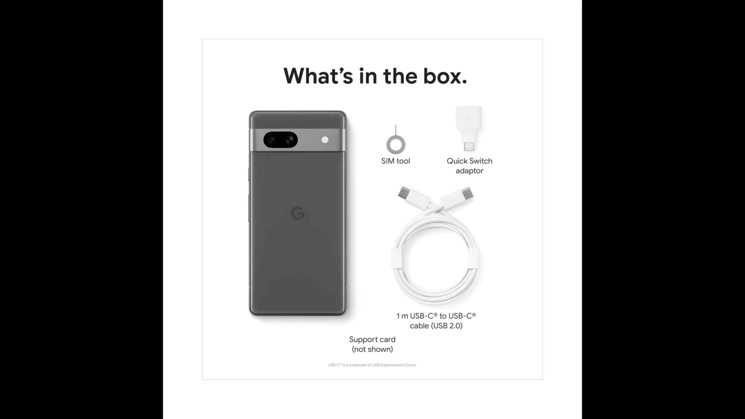 Google Pixel 7a box content
