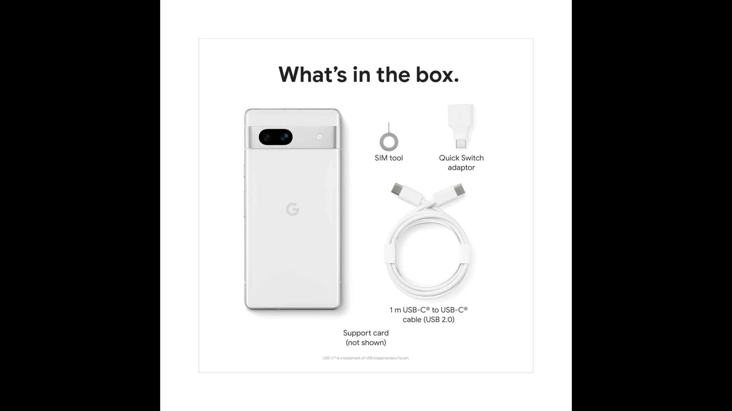 Google Pixel 7a box content