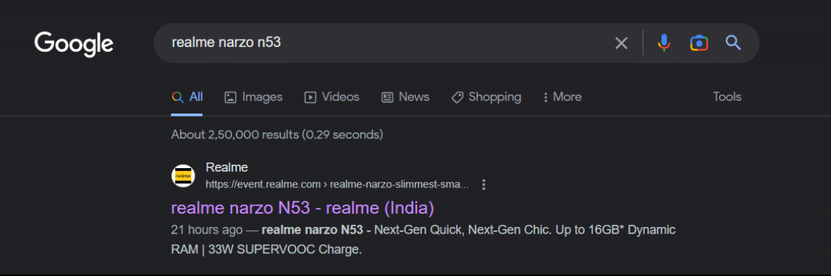 Realme N53 teaser live