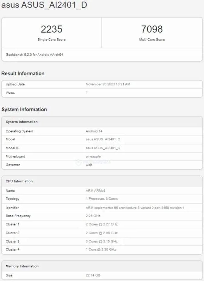 Asus ROG Phone 8 Ultimate Key specifications