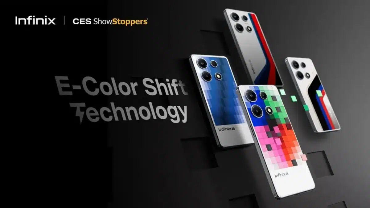 Infinix's E-Color Shift technology