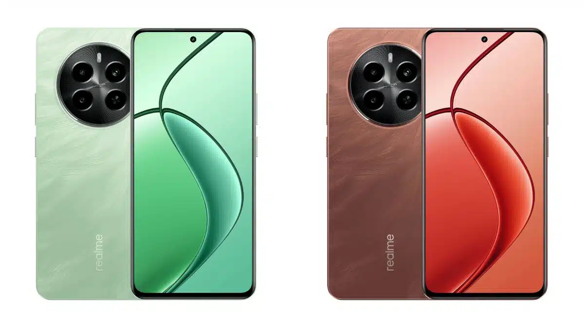 Realme P1 5G Phoenix Red and Peacock Green color variant image